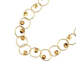 Collana 43cm a Cerchi piatti con Motivo centrale in Oro Giallo