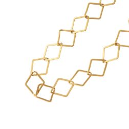 Collana Laccio 90cm Catena a Rombi Piatti in Oro Giallo