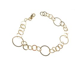 Chain Bracelet with circles 5 small and 1 big  18kts yellow gold 16cm