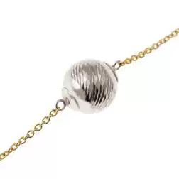 Laccio Necklace 96 cm with Diamond Spheres in Yellow and White Gold