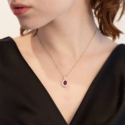 Photo of worn 1.54ct Ruby 8x6mm Kate Charm