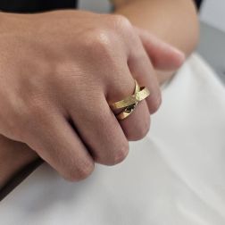Photo of worn Yellow Gold Crowned Ring