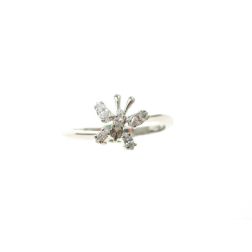 Anello Farfalla con Zirconi in Oro Bianco