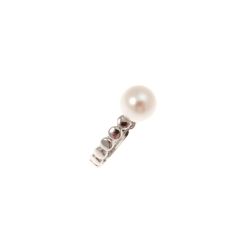 Anello con Perla e ciottolini in Oro Bianco