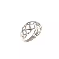 Anello a treccia Oro Bianco