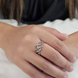 photo of worn White Gold Braided Ring