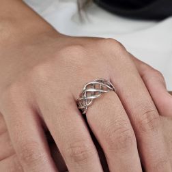 photo of worn White Gold Braided Ring