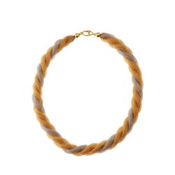 Braided necklace in Yellow and White Gold