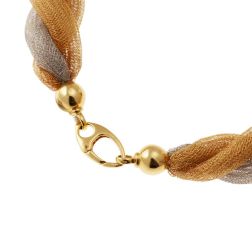 Collana intrecciata modello calzamaglia in Oro Giallo e Bianco