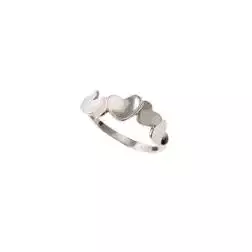 Anello Fascia di Cuori incavati Oro Bianco