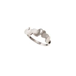 White Gold Hearts Band Ring