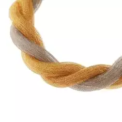 Bracciale intrecciato modello calzamaglia in Oro Giallo e Bianco