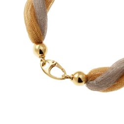 Braided bracelet in Yellow and White Gold