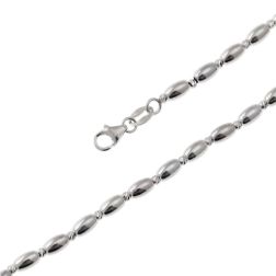 Bracelet with alternating barrels in 18kt White Gold