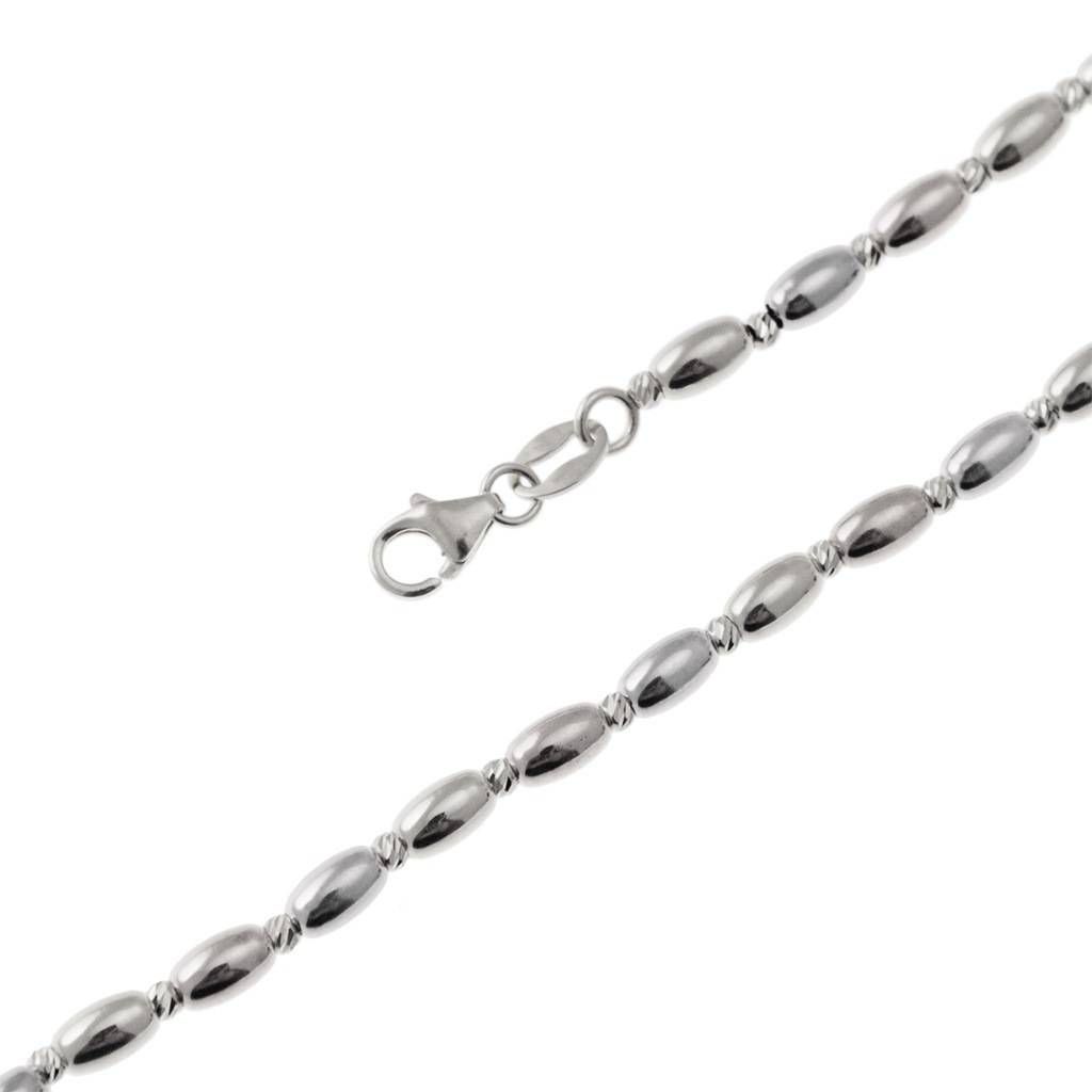 Bracciale con Barilotti alternati in Oro Bianco