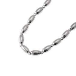 Bracelet with alternating barrels in 18kt White Gold