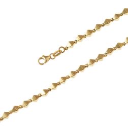 Yellow Gold Three-Dimensional Rhombus Bracelet