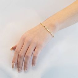 Photo of worn Yellow Gold Three-Dimensional Rhombus Bracelet