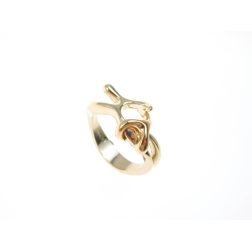 Anello Abbraccio "Passione" in Oro Bianco e Oro Rosa