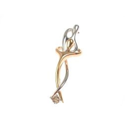 Stylized Hug Pendant with Yellow Diamond
