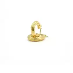 18kt Yellow Gold striped Small Hoops Earrings