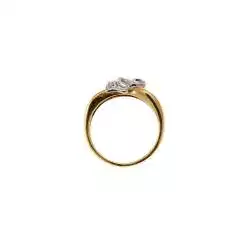 Yellow Gold Bow Ring with Zircons