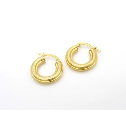 Orecchini Boccole Striate Piccole Oro Giallo 18kt