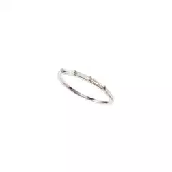 Anello 3 Zirconi baquette in Oro Bianco