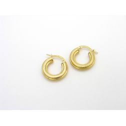 Orecchini Boccole Striate Piccole Oro Giallo 18kt