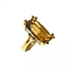 Anello Topazio Citrino Rettangolare Oro Giallo