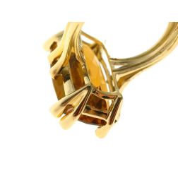 Yellow Gold Rectangular Citrine Topaz Ring