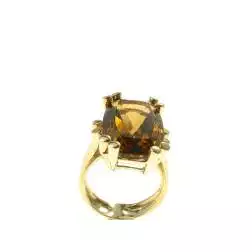 Anello Topazio Citrino Rettangolare Oro Giallo
