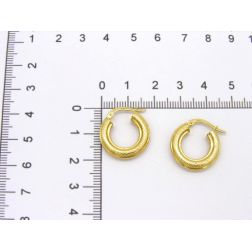 Orecchini Boccole Striate Piccole Oro Giallo 18kt foto misure
