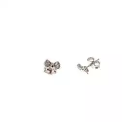 Orecchini fiocchetto in Oro Bianco 18kt e zirconi