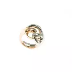 Anello Abbraccio Piccolo in Oro Bianco e Oro Rosa