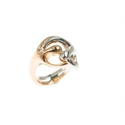 Anello Abbraccio Piccolo in Oro Bianco e Oro Rosa