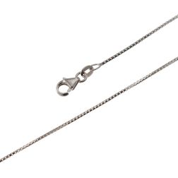 40cm Necklace Faceted Venetian 0.8mm White Gold