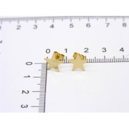 Yellow Gold Flat Star Earrings