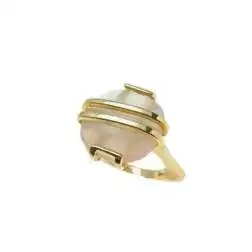 Anello Quarzo Rosa Oro Giallo