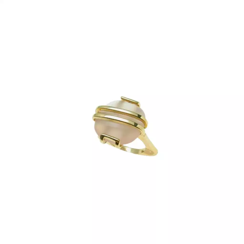 Rose Quartz Ring Yellow Gold