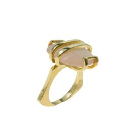 Rose Quartz Ring Yellow Gold