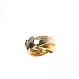 Yellow Gold, Rose White three band ring