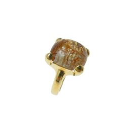 Anello Quarzo Rutilato Oro Giallo