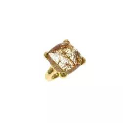 Anello Quarzo Rutilato Oro Giallo