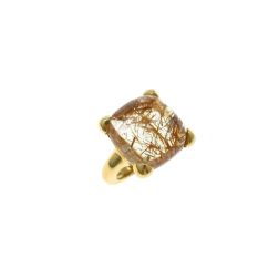 Rutilated Quartz Yellow Gold Ring