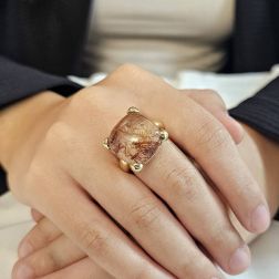 Photo of worn Rutilated Quartz Yellow Gold Ring