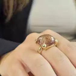 Photo of worn Rutilated Quartz Yellow Gold Ring
