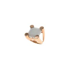 Square Agate Ring with Rose Gold