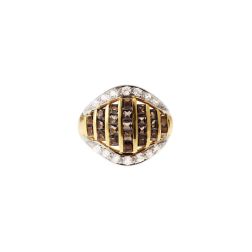 Anello Glass Globe con Zirconi verde scuro in Oro Giallo e Bianco