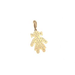 Ciondolo Bimba con zirconi Oro Giallo